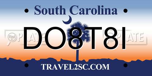 DO8T8I South Carolina License Plate