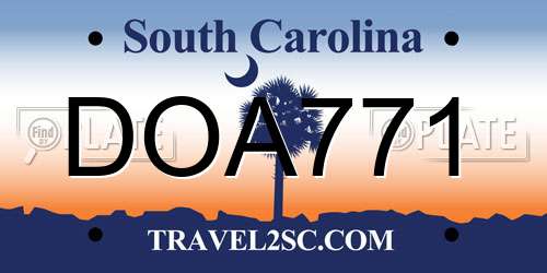 DOA771 South Carolina License Plate