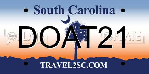 DOAT21 South Carolina License Plate