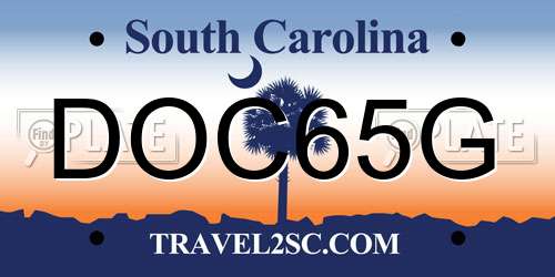 DOC65G South Carolina License Plate