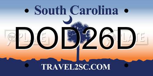 DOD26D South Carolina License Plate
