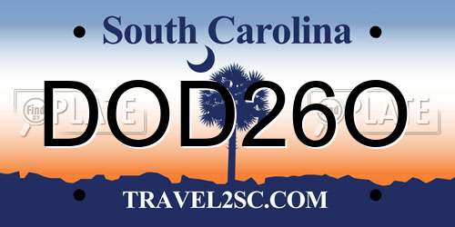 DOD26O South Carolina License Plate
