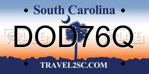 DOD76Q South Carolina License Plate