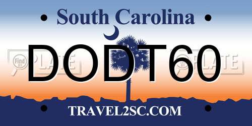 DODT60 South Carolina License Plate