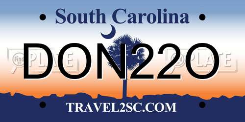 DON22O South Carolina License Plate