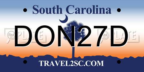 DON27D South Carolina License Plate
