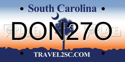 DON27O South Carolina License Plate