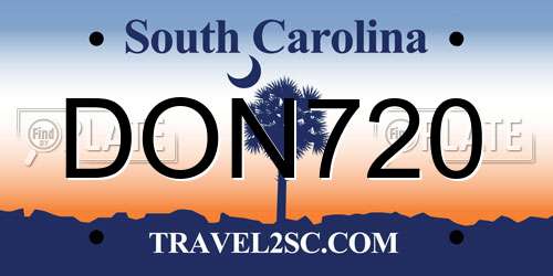 DON720 South Carolina License Plate
