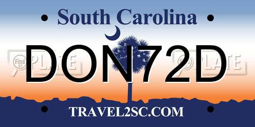 DON72D South Carolina License Plate