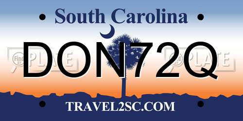DON72Q South Carolina License Plate
