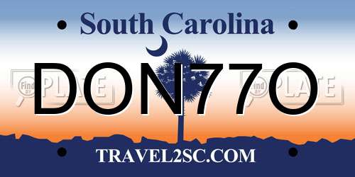 DON77O South Carolina License Plate
