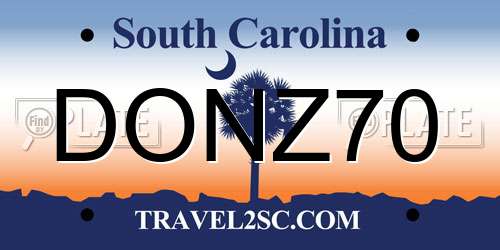 DONZ70 South Carolina License Plate