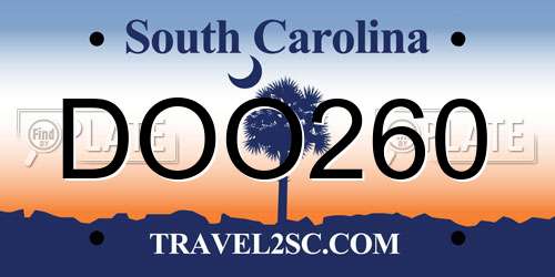 DOO260 South Carolina License Plate