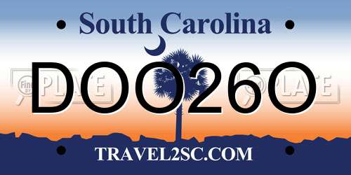 DOO26O South Carolina License Plate