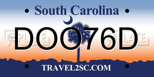 DOO76D South Carolina License Plate