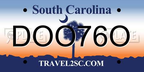 DOO76O South Carolina License Plate