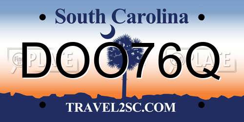 DOO76Q South Carolina License Plate