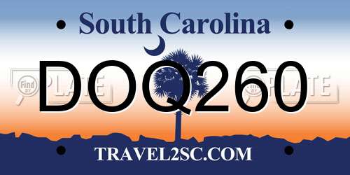 DOQ260 South Carolina License Plate