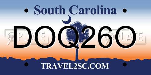 DOQ26O South Carolina License Plate
