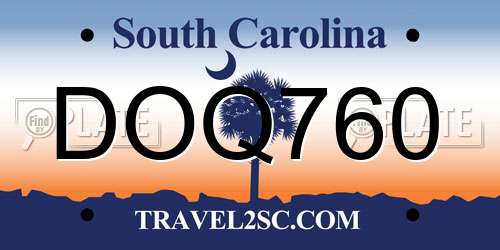 DOQ760 South Carolina License Plate