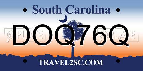 DOQ76Q South Carolina License Plate