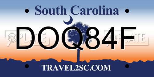 DOQ84F South Carolina License Plate