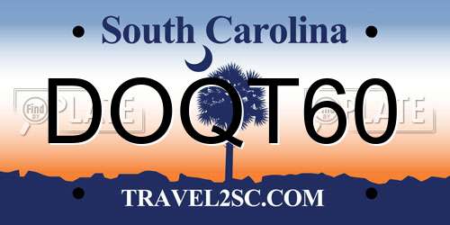 DOQT60 South Carolina License Plate