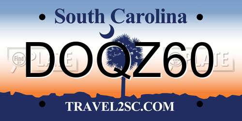 DOQZ60 South Carolina License Plate