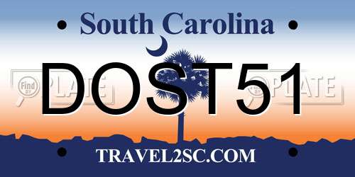 DOST51 South Carolina License Plate