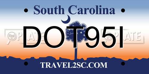 DOT95I South Carolina License Plate