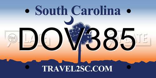 DOV385 South Carolina License Plate