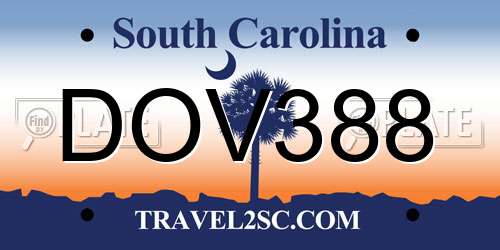 DOV388 South Carolina License Plate