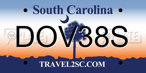 DOV38S South Carolina License Plate