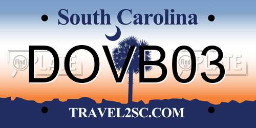 DOVB03 South Carolina License Plate