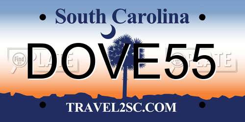 DOVE55 South Carolina License Plate