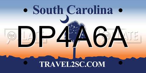 DP4A6A South Carolina License Plate