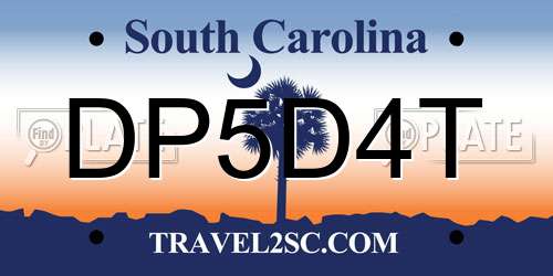 DP5D4T South Carolina License Plate
