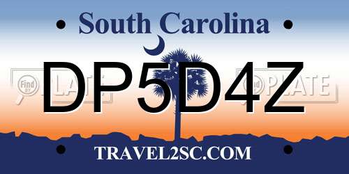 DP5D4Z South Carolina License Plate