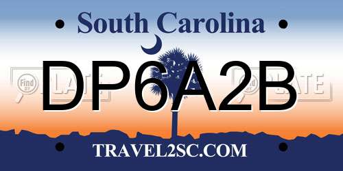 DP6A2B South Carolina License Plate