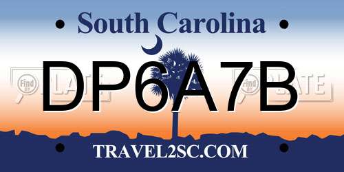 DP6A7B South Carolina License Plate