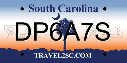 DP6A7S South Carolina License Plate