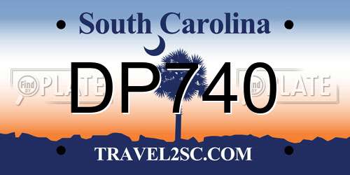 DP740 South Carolina License Plate