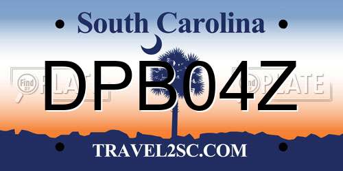 DPB04Z South Carolina License Plate