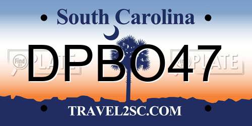 DPBO47 South Carolina License Plate