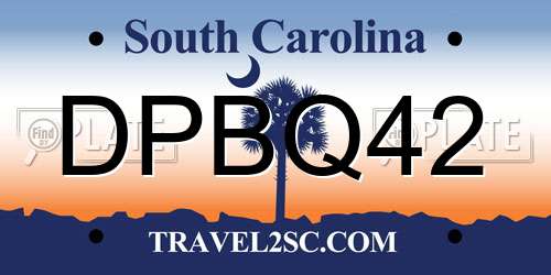 DPBQ42 South Carolina License Plate