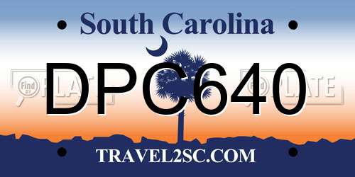 DPC640 South Carolina License Plate