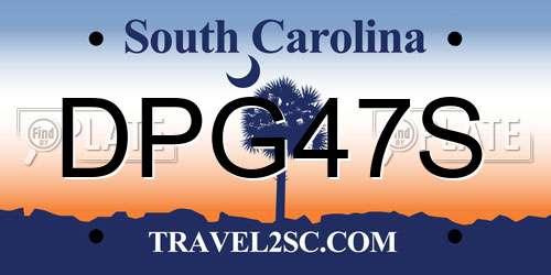 DPG47S South Carolina License Plate