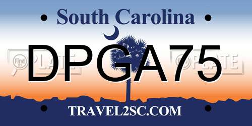 DPGA75 South Carolina License Plate