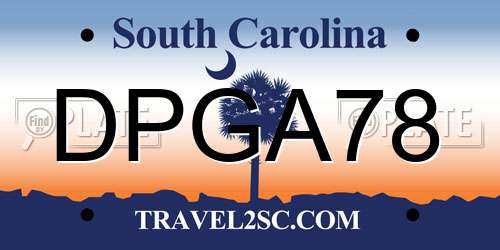 DPGA78 South Carolina License Plate