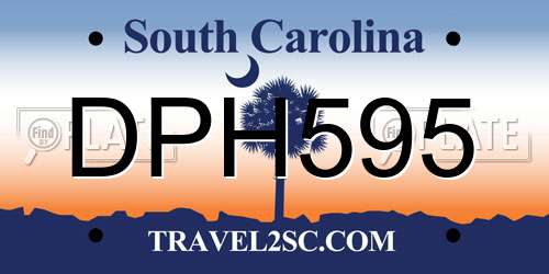 DPH595 South Carolina License Plate